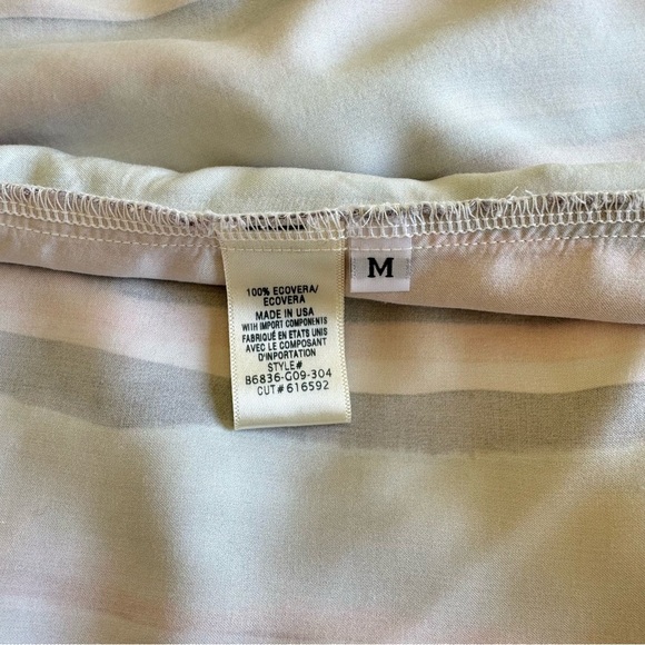 Bella Dahl Sleeveless Smocked Waist Midi Dress Coastal Stripe Print Size M - Picture 6 of 14
